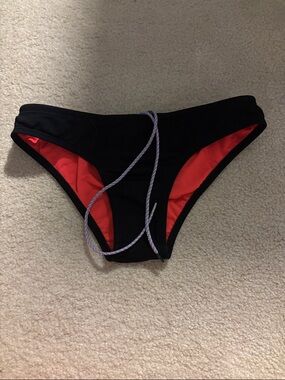 Jolyn Clothing Black Bikini Bottom with Red Lining